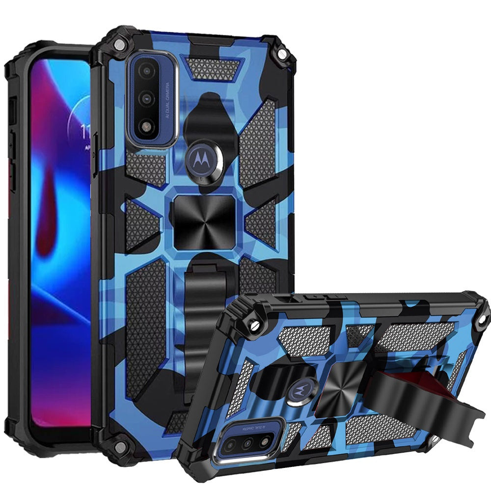 For Motorola Moto G Pure Heavy Duty Stand Hybrid Shockproof [Military Grade] Rugged Protective with Kickstand Fit Magnetic Car Mount  Phone Case Cover