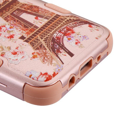 For Samsung Galaxy J3 (2018)/ Galaxy J3 Star/ Galaxy J3 Stylish Hybrid Three Layer Hard PC Shockproof Heavy Duty TPU Anti-Drop Paris in Full Bloom Phone Case Cover