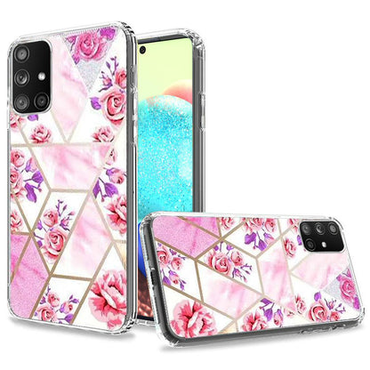 For Samsung Galaxy A71 5G Hybrid Design Graphic Fashion Colorful Sparkle Pattern Silicone Skin TPU Hard PC Armor Ultra Slim  Phone Case Cover