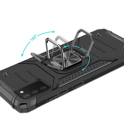 For Samsung Galaxy A03S Armor Hybrid with Ring Holder Kickstand TPU Shockproof Heavy-Duty Durable Rugged Dual Layer  Phone Case Cover