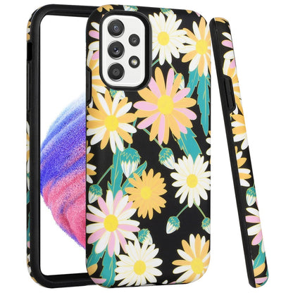 For Samsung Galaxy A53 5G Bliss Floral Stylish Design Hybrid Rubber TPU Hard PC Shockproof Armor Slim Fit  Phone Case Cover