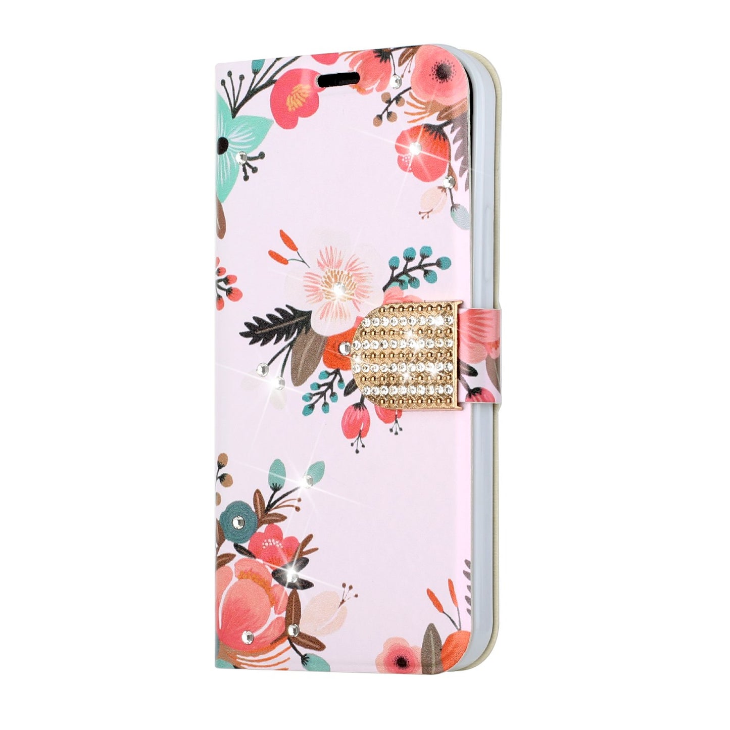 For Samsung Galaxy A73 5G Design Pattern PU Leather Wallet Case 3D Diamond Bling Buckle with Credit Card Slot, Pouch Flip  Phone Case Cover