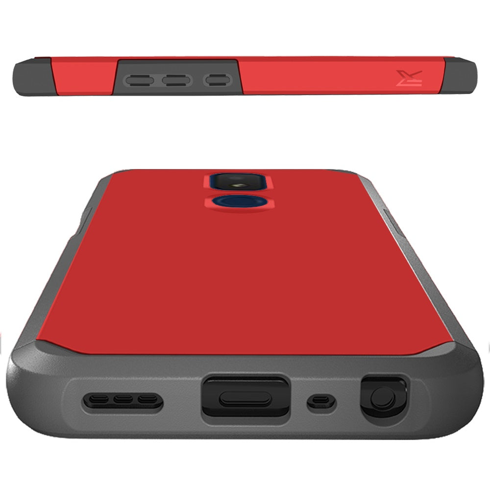 For Samsung Galaxy A73 5G Slim Corner Protection Shock Absorption Hybrid Dual Layer Hard TPU Rubber Armor Defender Red Phone Case Cover