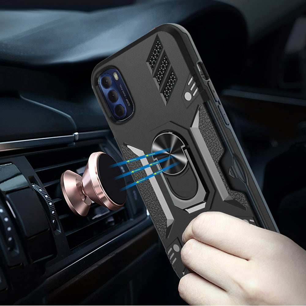 For Motorola Moto G Stylus 2022 4G Wallet Case with Invisible Credit Card Holder 3in1 Combo Holster Clip and Ring Kickstand  Phone Case Cover