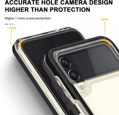 For Samsung Galaxy Z Flip 3 5G Clear Crystal Transparent Shock Absorption Hybrid Slim Hard PC Anti-Scratch Shell Protective  Phone Case Cover