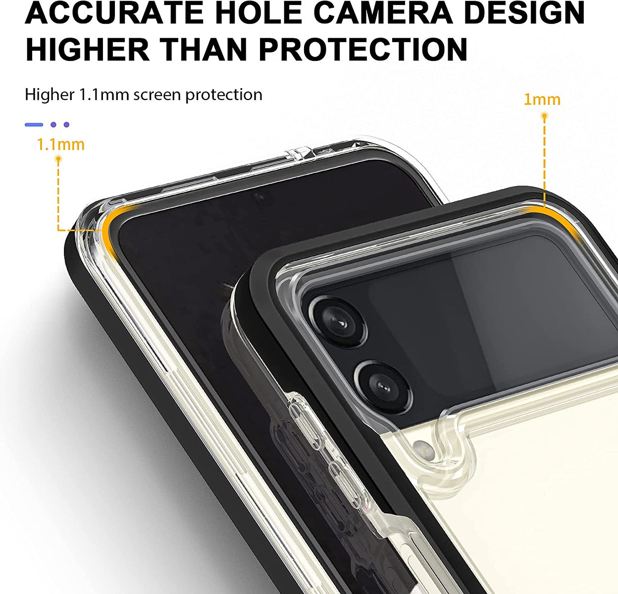 For Samsung Galaxy Z Flip 4 5G Clear Crystal Transparent Shock Absorption Hybrid Slim Hard PC Anti-Scratch Shell Protective  Phone Case Cover