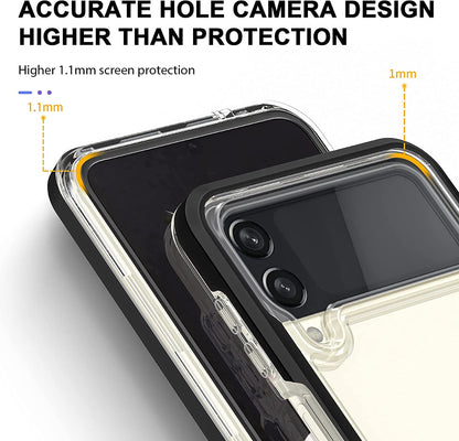 For Samsung Galaxy Z Flip 4 5G Clear Crystal Transparent Shock Absorption Hybrid Slim Hard PC Anti-Scratch Shell Protective  Phone Case Cover