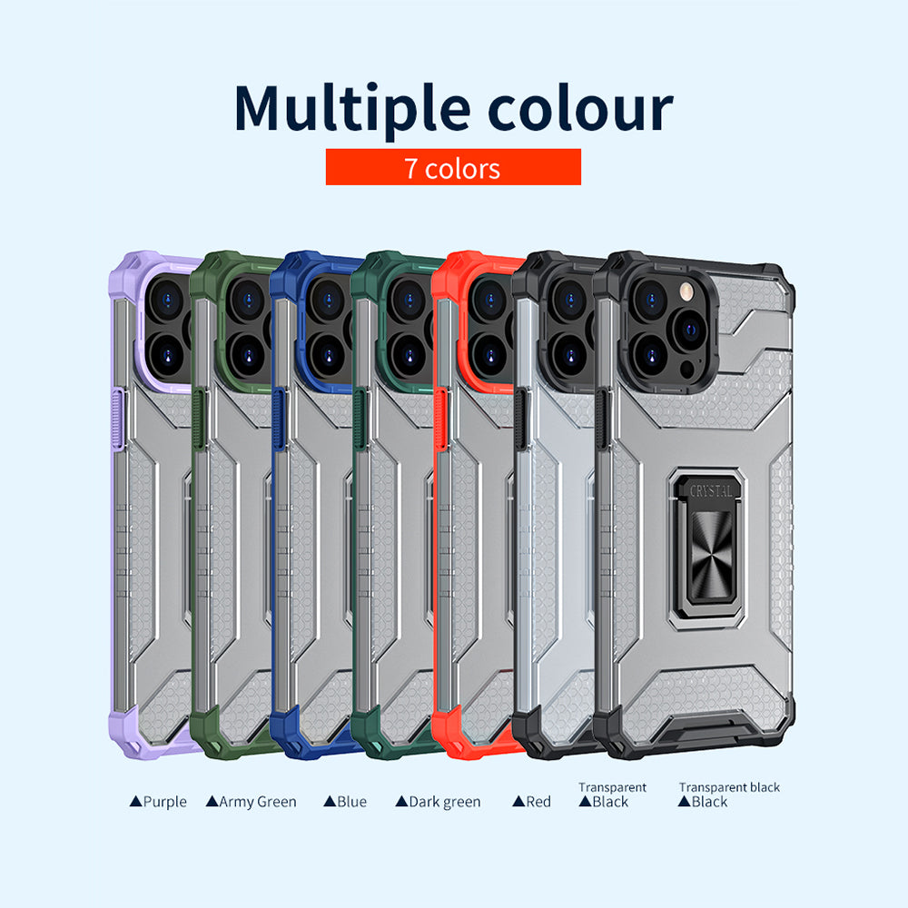 For Apple iPhone 13 /Pro Max Rugged Hybrid Armor with Magnetic Kickstand Ring Holder Anti-Shock Corner & Camera Protection  Phone Case Cover