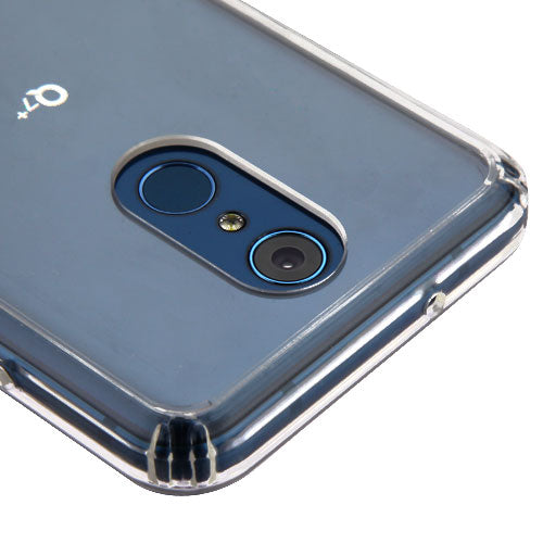 For LG Q7, LG Q7+ Slim Fit Hybrid Transparent Rubber Gummy Hard PC Silicone Durable Protective Clear Phone Case Cover