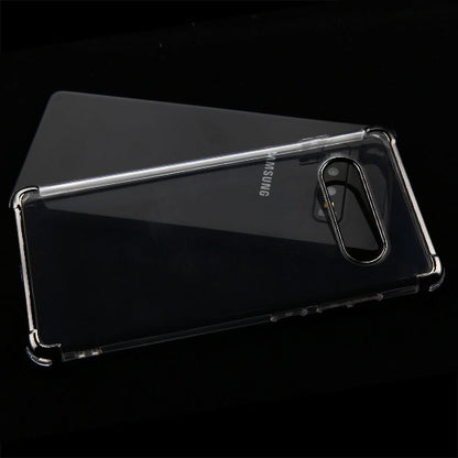 For Samsung Galaxy S10 (6.1") Slim Hybrid Transparent Rubber Gummy Hard PC Silicone Electroplating Clear / Black Phone Case Cover