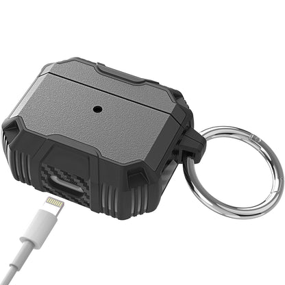 For Apple AirPods Pro Heavy Duty Tuff Hybrid 2 in 1 Shockproof Full Protective Case Hard PC Rubber TPU Cover with Carabiner Case Cover