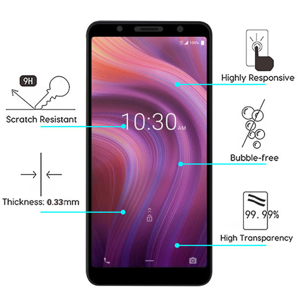 For Alcatel 3V 5032w (2019) Full Coverage Tempered Glass Screen Protector Full Screen 3D Curved Cover Clear / Black Screen Protector