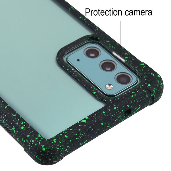 For Samsung Galaxy Note 20 (6.4") Clear Rugged Hybrid Full Body Protective Shockproof Hard Back Dual Layer Bumper Clear Black Phone Case Cover