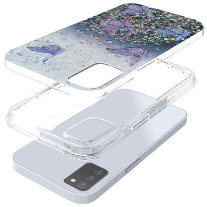 For Samsung Galaxy A53 5G Butterflies Glitter Bling Shiny Sparkle Glittering Flake Hybrid Hard PC TPU Silicone Slim  Phone Case Cover