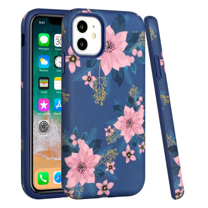 For Apple iPhone 13 Pro Max (6.7") Bliss Floral Stylish Design Hybrid Rubber TPU Hard Shockproof Armor Slim  Phone Case Cover