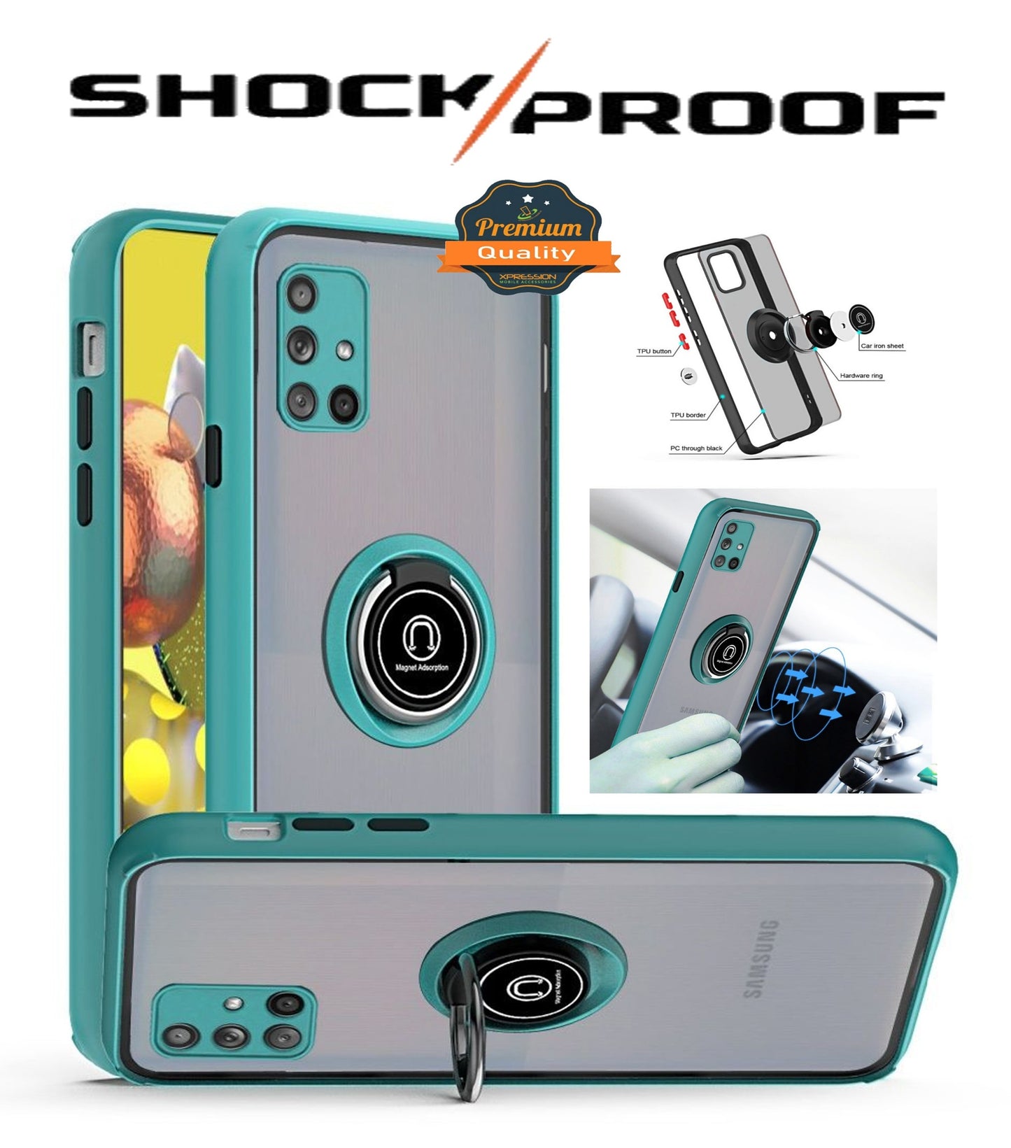 For Motorola Moto G Stylus 2022 HybridPC & TPU Shockproof with 360° Rotation Ring Magnetic Stand & Covered Camera  Phone Case Cover