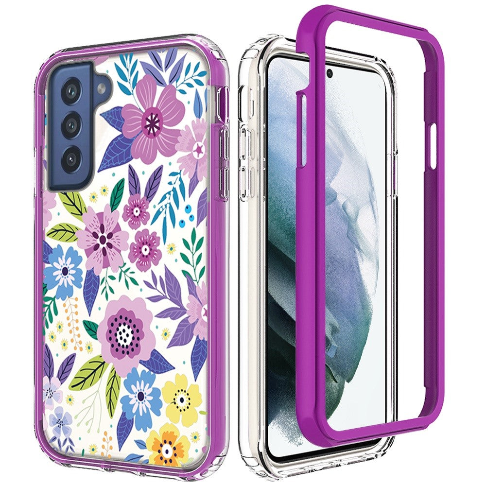 For Samsung Galaxy S22 /Plus Ultra Beautiful Design 3 in 1 Hybrid Triple Layer Armor Hard PC Rubber TPU Shockproof Protective Frame  Phone Case Cover