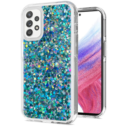 For Samsung Galaxy A53 5G Colorful Glitter Bling Sparkle Epoxy Glittering Shining Hybrid Hard Silicone Shockproof  Phone Case Cover