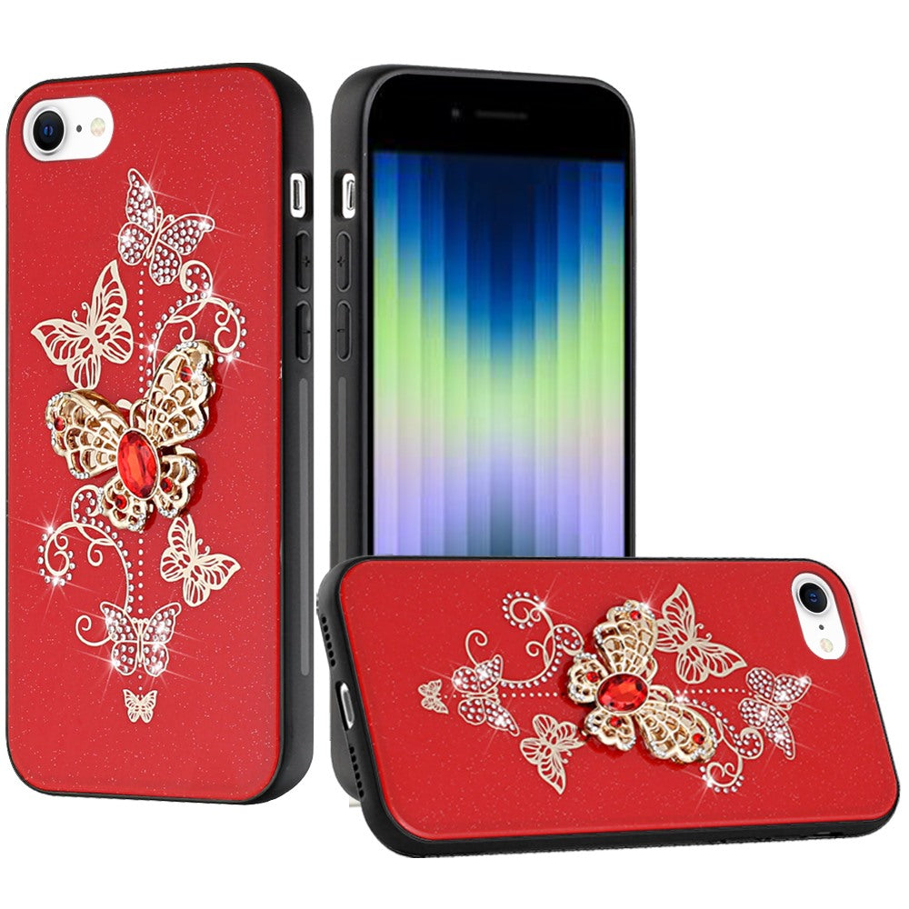 For Apple iPhone 11 (6.1")3D Diamond Bling Sparkly Glitter Ornaments Engraving Hybrid Armor Metal Fashion  Phone Case Cover