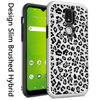 For Cricket Icon 3 (2021) Cute Design Printed Pattern Fashion Brushed Texture Shockproof Dual Layer Hybrid Slim Protective Had PC + TPU Rubber  Phone Case Cover