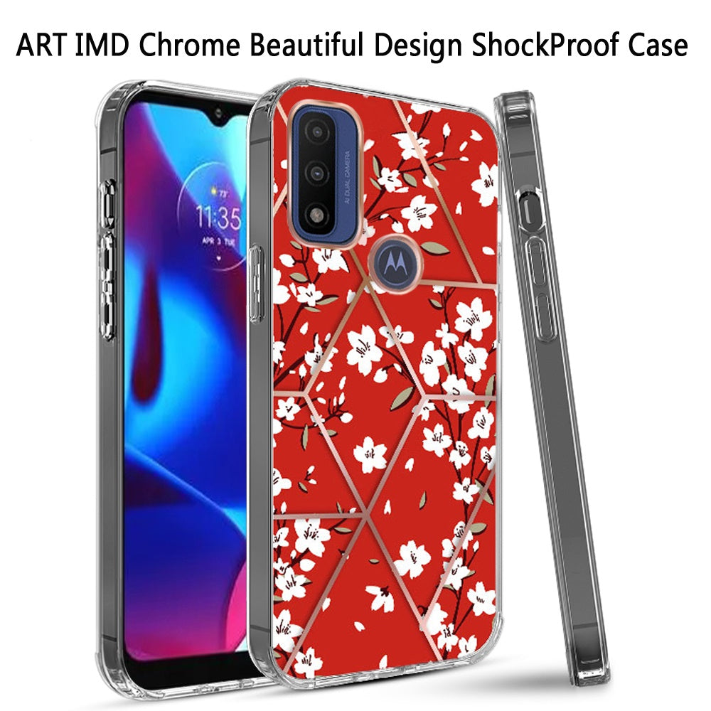 For Motorola Moto G Pure Fashion Art Floral IMD Design Beautiful Flower Pattern Hybrid Hard PC Rubber TPU Slim Hard Back  Phone Case Cover
