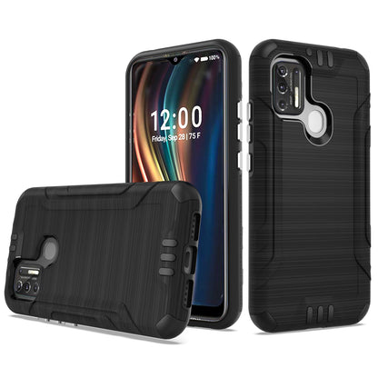 For Nokia XR20 Hybrid Dual Layer Slim Defender Armor Tuff Metallic Brush Texture Finishing Shockproof Hard PC + TPU Rubber  Phone Case Cover