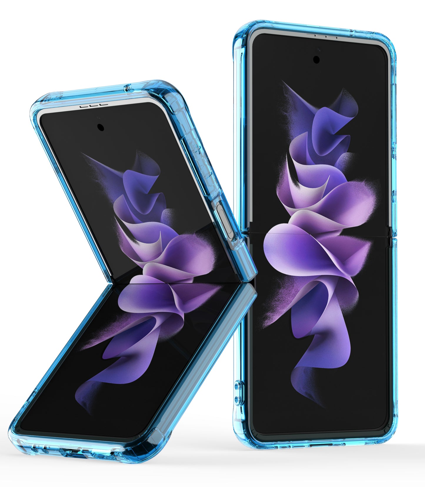 For Samsung Galaxy Z Flip 4 5G Colored Transparent Shockproof Hard PC + Rubber TPU Hybrid Bumper Shell Slim Protective  Phone Case Cover