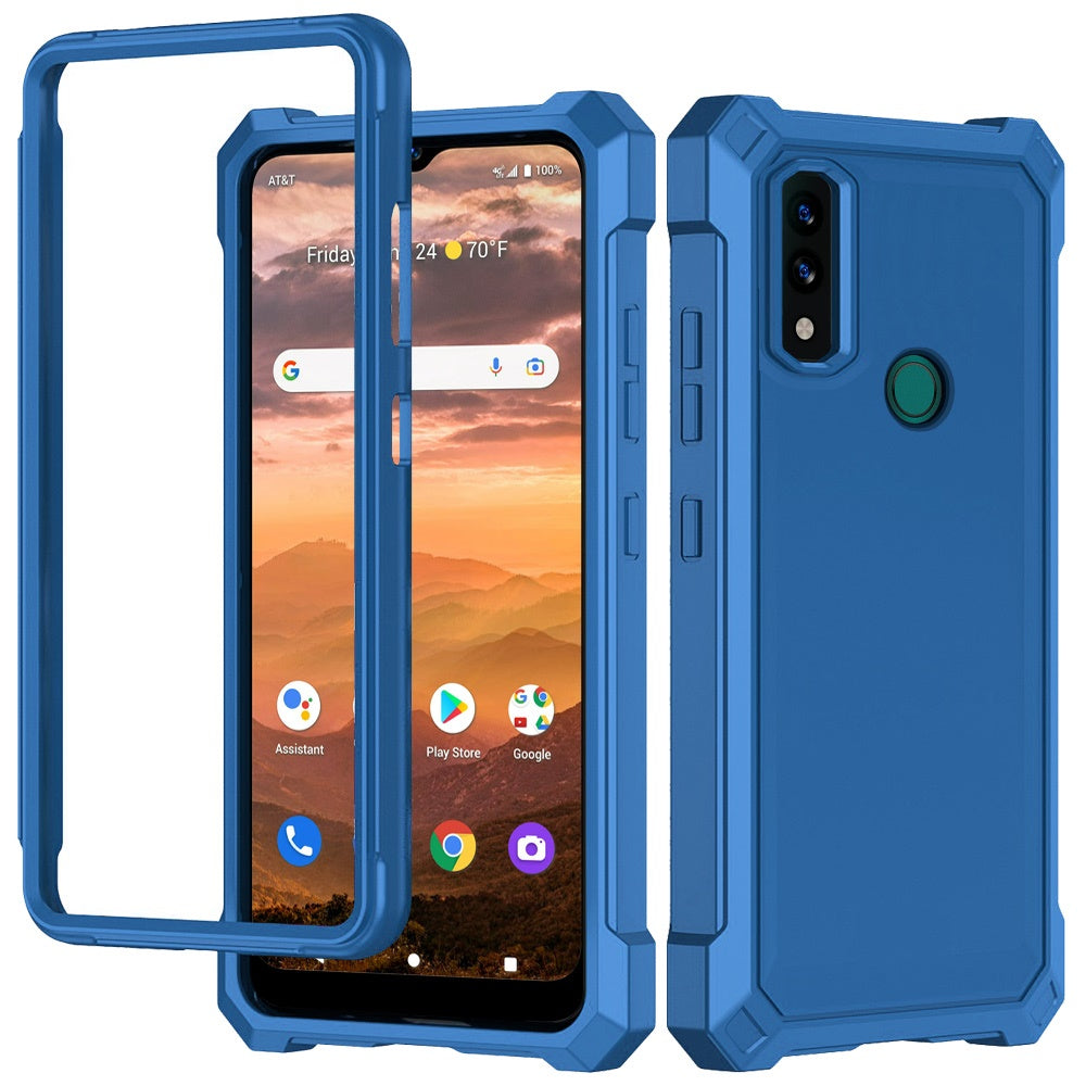 For AT&T Maestro 3 Matte Finish Hybrid Thick Shell Guard Shockproof Dual Layer Hard PC + TPU Bumper Frame Armor  Phone Case Cover