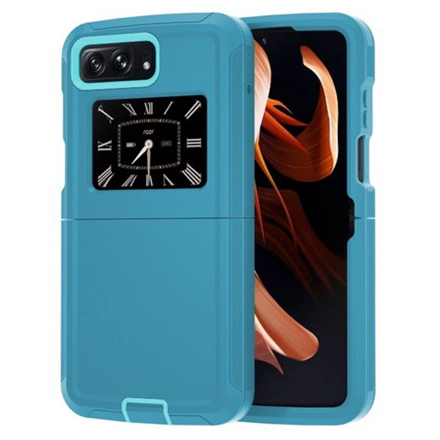 For Motorola Razr 2022 Hybrid Bumper Rugged Dual Layer Heavy-Duty Military-Grade Rubber TPU Defender Protective  Phone Case Cover