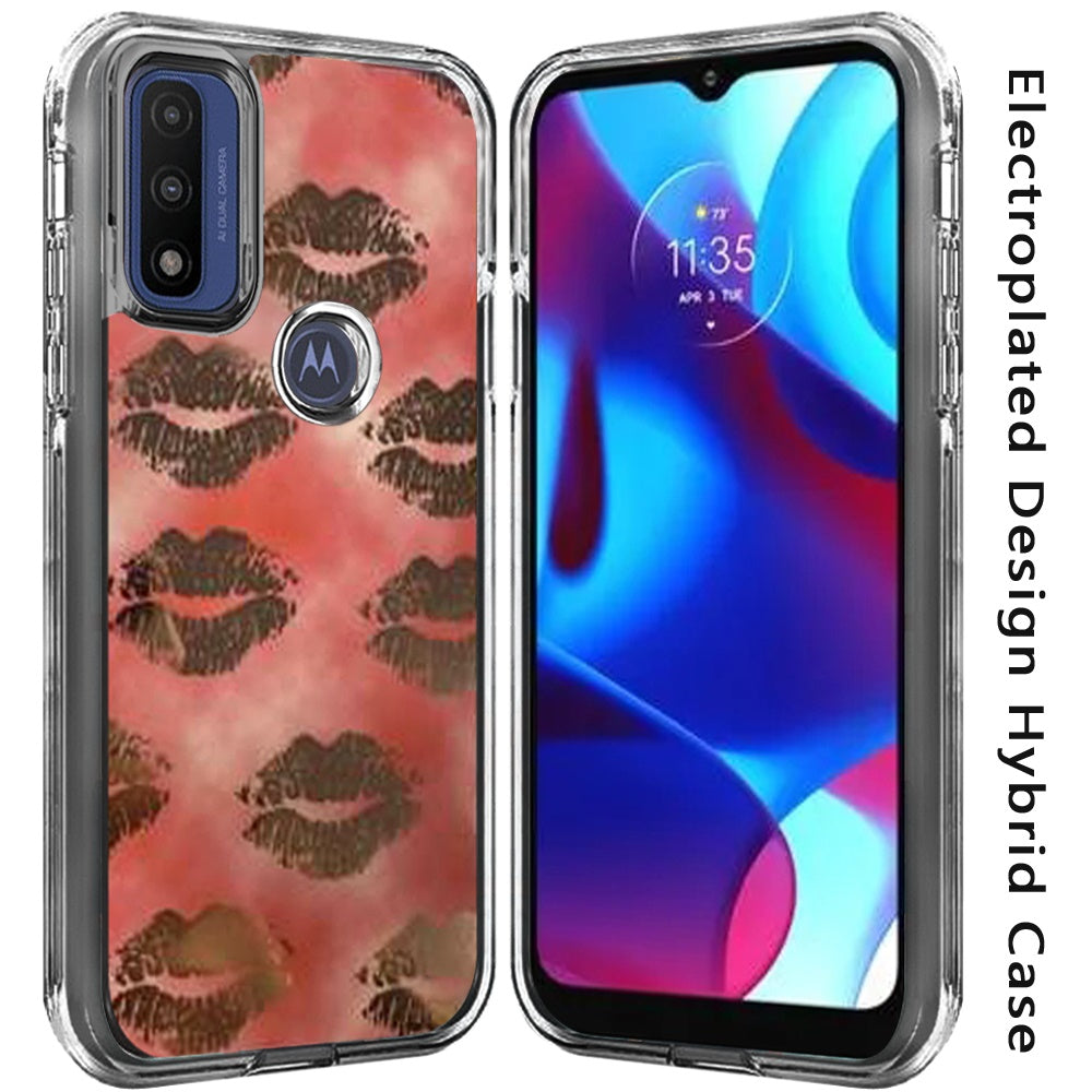 For Motorola Moto G Pure Electroplated Design Pattern Hybrid Luxury Fashion Hard PC TPU Bumper Hybrid Shook-Proof Armor  Phone Case Cover