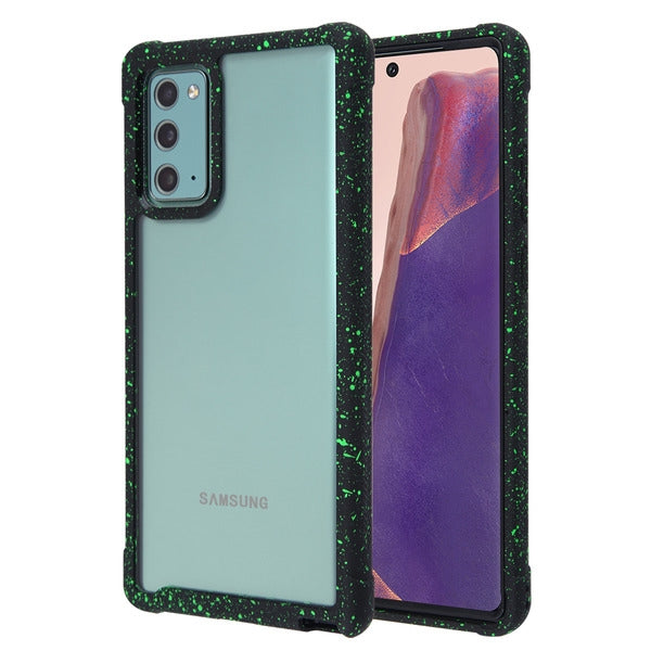 For Samsung Galaxy Note 20 (6.4") Clear Rugged Hybrid Full Body Protective Shockproof Hard Back Dual Layer Bumper Clear Black Phone Case Cover