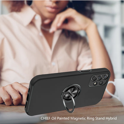 For Samsung Galaxy A73 5G Hybrid 360 Degree Rotatable Metal Invisible Ring Stand Holder Fit Magnetic Car Mount Shockproof Slim  Phone Case Cover