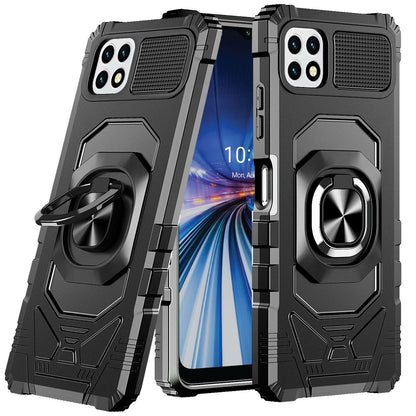 For Samsung Galaxy A22 5G Hybrid Dual Layer with Rotate Magnetic Ring Stand Holder Kickstand, Rugged Shockproof Anti-Scratch Protective  Phone Case Cover