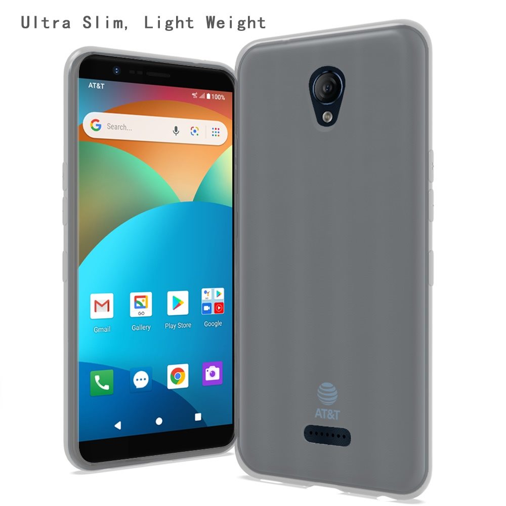 For AT&T Fusion Z, Motivate Hybrid Rubber Soft Silicone Gummy TPU Gel Candy Skin Flexible Skinny Slim Thin Protector  Phone Case Cover