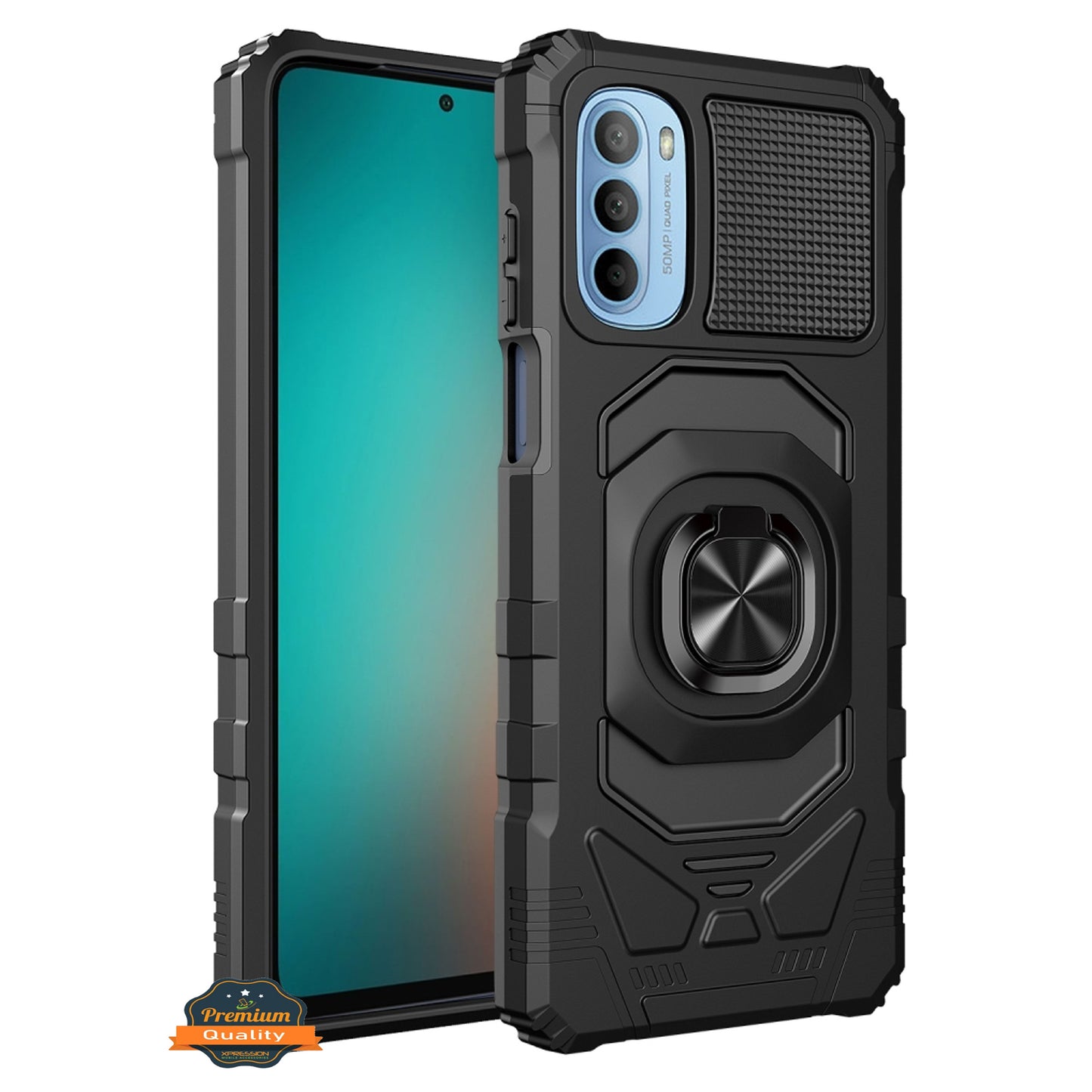 For Apple iPhone 14 /14 Pro Max Full-Body 2in1 Magnetic Car Mount Metal Ring Holder Kickstand Heavy Duty Hybrid  Phone Case Cover