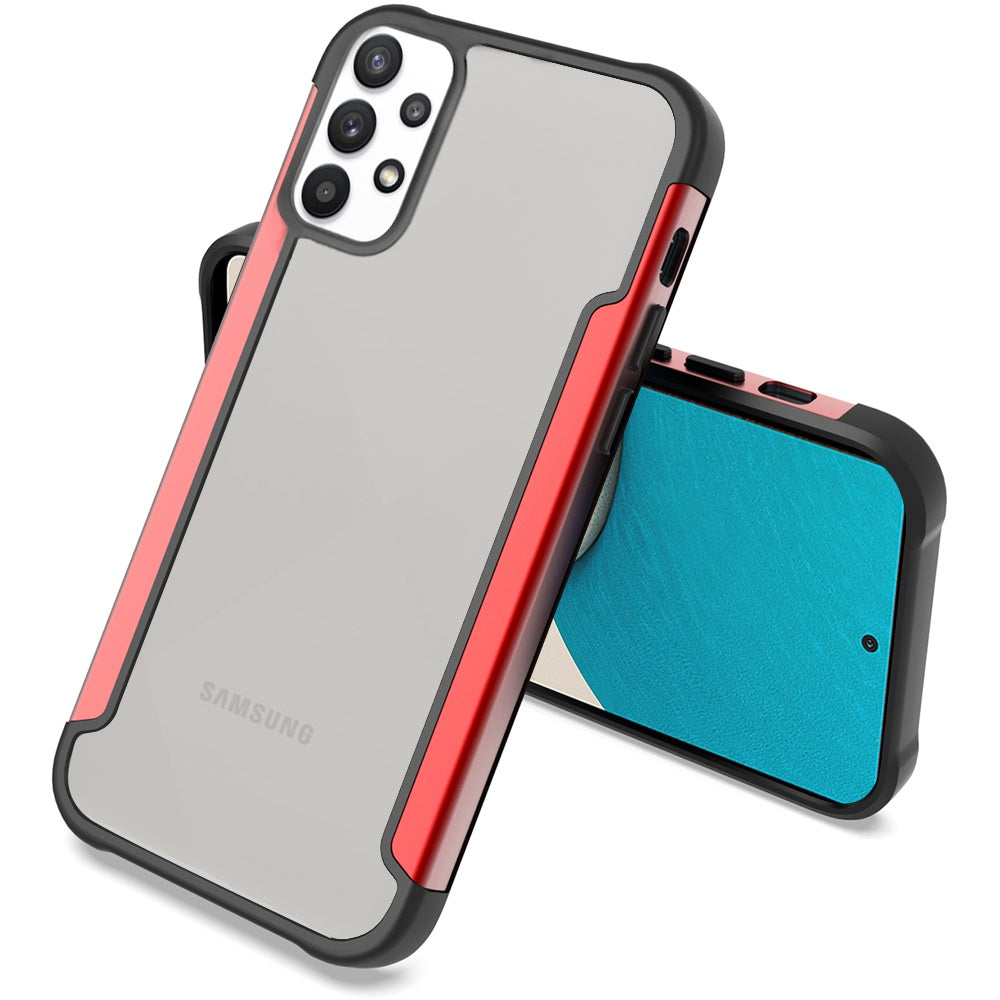 For Samsung Galaxy A53 5G Hybrid Aluminum Alloy Metal Clear Transparent Back PC TPU Bumper Frame Armor Shockproof  Phone Case Cover