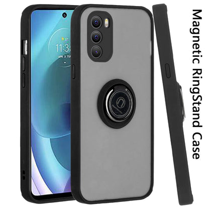 For Motorola Moto G Stylus 2022 HybridPC & TPU Shockproof with 360° Rotation Ring Magnetic Stand & Covered Camera  Phone Case Cover