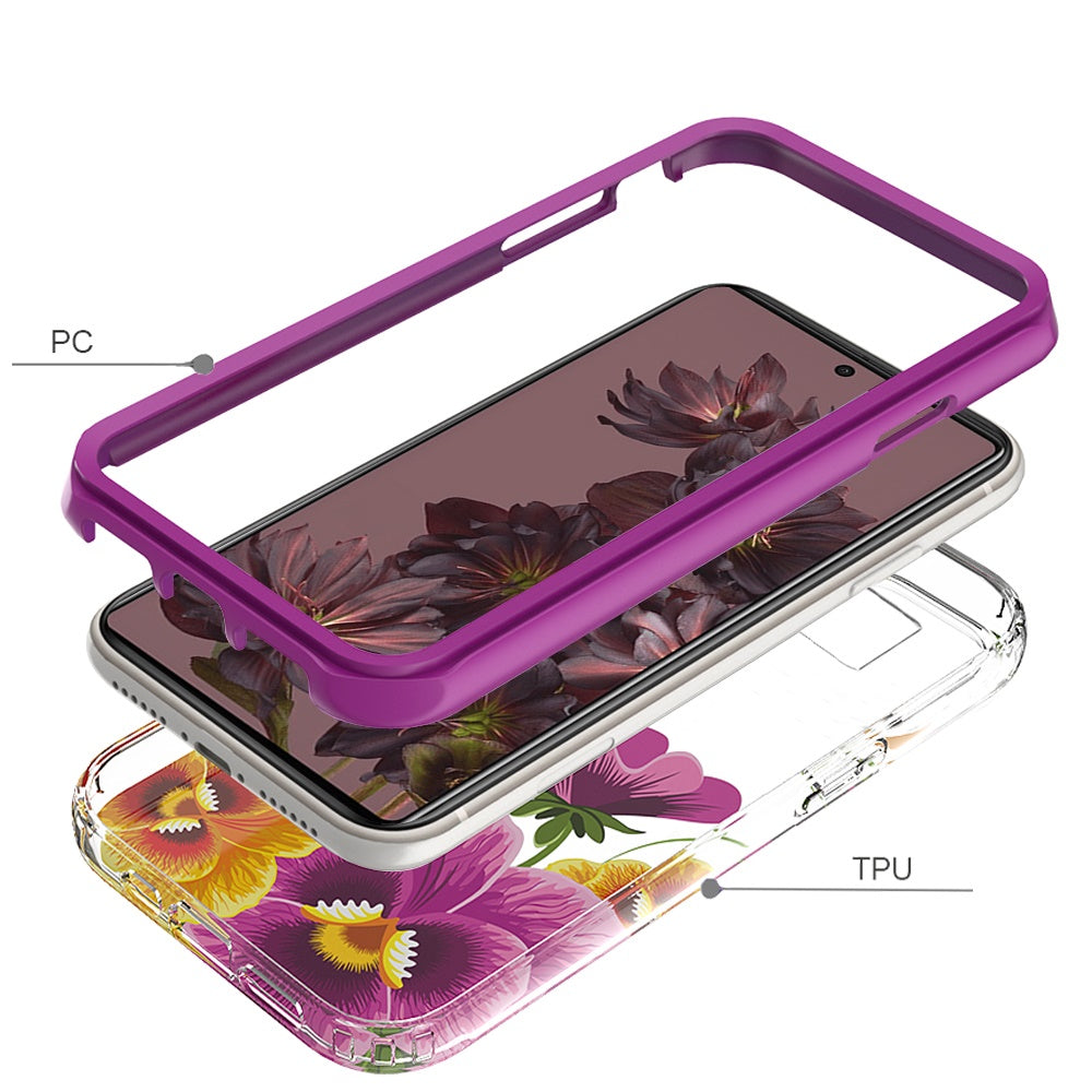 For Google Pixel 7 Beautiful Design Hybrid Triple Layer Armor Hard PC Rubber TPU Shockproof Protective Frame  Phone Case Cover