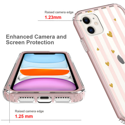 For Apple iPhone 14 (6.1") Beautiful Design 3 in 1 Hybrid Triple Layer Armor Hard PC Plastic Rubber TPU Frame  Phone Case Cover