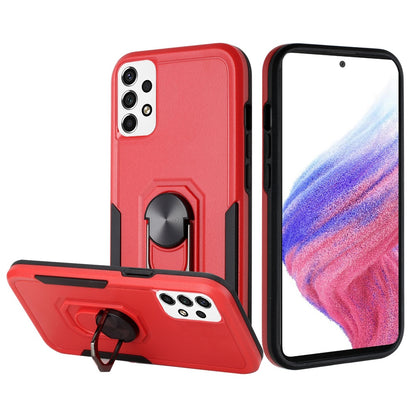 For Samsung Galaxy A53 5G Hybrid Rugged Hard Drop-Proof 3 Layer Protection Military Grade Armor with Metal Ring Stand  Phone Case Cover