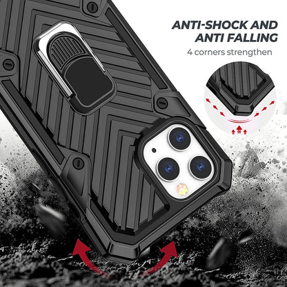 For Apple iPhone 13 Mini (5.4") Stand Ring Holder Finger Loop with Magnetic Grip Kickstand Hybrid Shockproof Armor Hard  Phone Case Cover