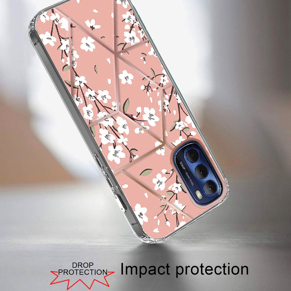 For Motorola Moto G Stylus 2022 4G Fashion Art Floral IMD Design Beautiful Flower Pattern Hybrid PC Rubber Hard Back  Phone Case Cover