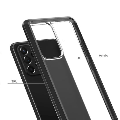 For Samsung Galaxy A53 5G Hybrid Slim Crystal Clear Transparent Shock-Absorption Bumper with TPU + Hard PC Back Frame  Phone Case Cover