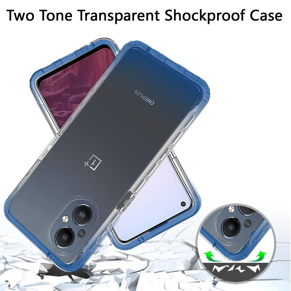 For OnePlus Nord N20 5G Dual Layer Hybrid Clear Gradient Two Tone Transparent Shockproof TPU Hard PC Protective Frame  Phone Case Cover