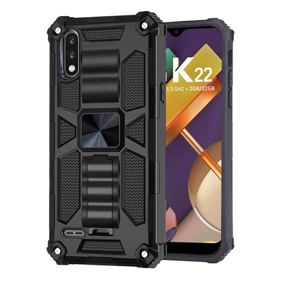 For Motorola Moto G Play 2021 Heavy Duty Hybrid Shockproof [Military Grade] Rugged Protective Fit Built-in Magnetic Car Mount Kickstand  Phone Case Cover