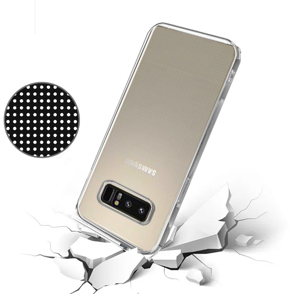 For Samsung Galaxy Note 8 Hybrid Transparent TPU Rubber Silicone Simple Basic Minimalistic Gel Shockproof Protective Back Clear Phone Case Cover
