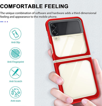 For Samsung Galaxy Z Flip 3 5G Clear Crystal Transparent Shock Absorption Hybrid Slim Hard PC Anti-Scratch Shell Protective  Phone Case Cover
