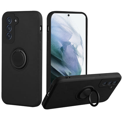 For Samsung Galaxy S22 Slim Silicone Soft Rubber Hybrid with Ultra-Thick Ring Magnetic Stand Holder Car Mount Supported Hard Protective  Phone Case Cover