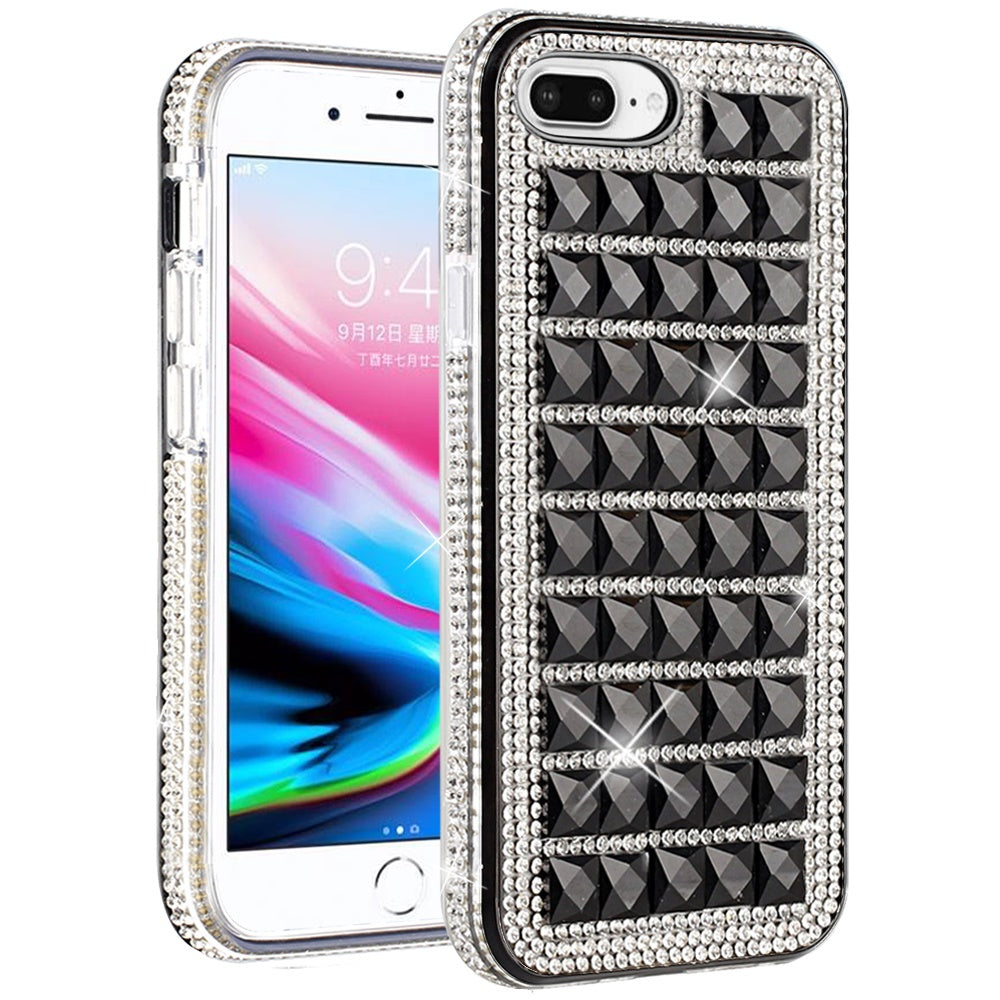 For Apple iPhone 13 /Pro Max Mini Fashion Luxury 3D Bling Diamonds Rhinestone Jeweled Shiny Crystal Glitter Hybrid TPU Bumper Hard  Phone Case Cover
