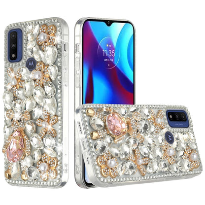 For Motorola Moto G Pure Bling Clear Crystal 3D Full Diamonds Luxury Sparkle Transparent Rhinestone Hybrid Bumper  Phone Case Cover